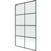 MEXEN/S - Next L vaňová zástena FIX 100 x 150, čierna vzor, grafit kartáčovaná 895-100-000-03-77-66