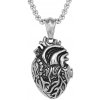 Otvárací prívesok z chirurgickej ocele Ľudské srdce - včetně řetízku 3mm/ 60 cm