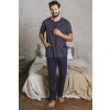 Pánske pyžamo Italian Fashion Ricardo kr.r. dł.sp. Farba: Modrá - tmavo, Veľkosť: L