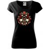 Folklór - hnedé vtáčiky - Dámske tričko Pure - 2XL ( Čierna )