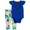 CARTER'S Set 2dielny legíny, body kr. rukáv Cobalt Floral dievča 24m
