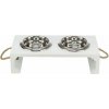 BE NORDIC bar s miskami, 2 × 0,4 l/ø 14 cm/38 × 18 × 10 cm, MDF/nerez, biela