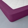 Jednofarebná napínacia plachta, flanel, hĺbka rohov 32 cm slivková 090 Blancheporte