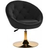Otočné kreslo 4Rico QS-BL12B zamatové čierne