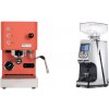 Profitec GO, red + Eureka Atom 60, chrome