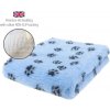 DRYBED Premium Vet Bed Small Paws svetlomodrý + čierne labky 150 x 100 cm