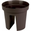 Kvetináč Strend Pro Modern Railing, na zábradlie, 25,5x28cm, hnedý