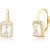 Pozlátené strieborné náušnice so zirkónmi JVD SVLE0478SH2GO00