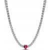 Pandora Tenisový strieborný náhrdelník Srdce Timeless 393549C01-40