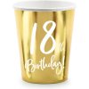 Papierové poháre zlaté narodeniny 18 rokov - 220ml 6ks - PartyDeco - PartyDeco