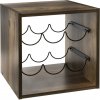 5five Simply Smart stojan na víno Indus z MDF dosky hnedej farby 31cm x 31cm x 31cm