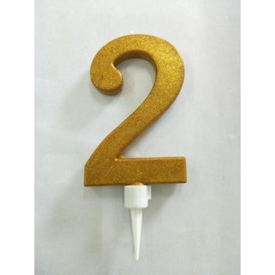 TORO Tortová sviečka číslica "2" zapichovacia 16cm zlatá