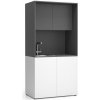 PLAN Kuchynka NIKA s drezom a batériou 1000 x 600 x 2000 mm, grafitová, ľavé