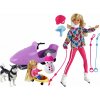 LEAN Toys 16178 Bábika Anlily s korčuľami, psom a kolobežkou