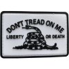 WARAGOD Don't Tread on me PVC nášivka, biela