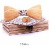 Mahoosive Dřevěný motýlek s kapesníčkem a manžetovými knoflíčky T241