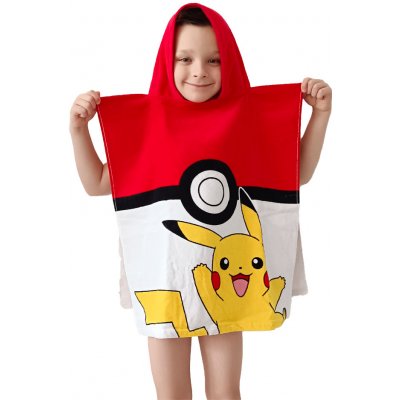 CARBOTEX Detské pončo Pokémon Pokéball a Pikachu