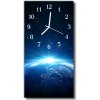 Sklenené hodiny vertikálne Vesmír planéty modrý 30x60 cm