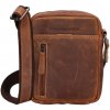Hide & stitches Japura malá unisex crossbody taška - koňaková - 18 cm