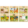 Woody Disple. 12ks - Puzzle na doske ´´Mašinka´´ - zvieratá s mláďatami