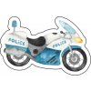Pískacia koženková nášivka Policajná moto Velkost: PÍSKLE! veľké