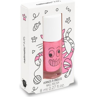Nailmatic Kids lak na nechty pre deti odtieň Kitty - candy pink glitter 8 ml