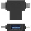 PremiumCord Adaptér USB-A na USB-C + micro USB-B, kur31-12