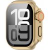 AppleMix Tvrdené sklo + kryt / rámček pre Apple Watch 6 / 5 / 4 / SE / SE2 44 mm + kryt korunky - zlatý