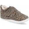 Barefoot detské zimné capáčky Bobux - Rover Arctic Leopard Shimmer hnede trblietky