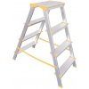 Alve Eurostyl schodíky 2 x 4 priečok 91 cm 924 (Obojstranné hliníkové schodíky s integrovaným pántom horných nášľapov)