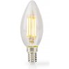 NEDIS LED žárovka E14/ svíčka/ 4,5 W/ 220 V/ 470 lm/ 2700 K/ stmívatelná/ teplá bílá/ retro styl/ čirá