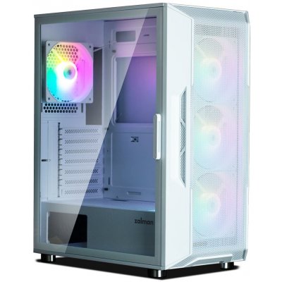 Zalman skříň I3 Neo / middle tower / ATX / 4x120 RGB / 2xUSB 3.0 / 1xUSB 2.0 / prosklená bočnice / bílá i3 Neo White