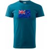 Nový Zéland fotka vlajky - Klasické pánske tričko - S ( Petrolejová )