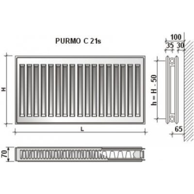 Purmo COMPACT C21 550 x 1000 mm F062105510010300