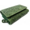 Zelená dámska stredná kožená peňaženka s poklopom Aspasia