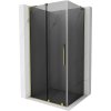 Mexen Velar L, sprchový kút s posuvnými dverami 120 x 70 cm, 8mm šedé sklo, zlatá lesklá, 871-120-070-43-50