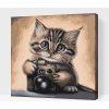 Vymalujsisam.sk Maľovanie podľa čísiel - Mačiatko s foťákom 2 Veľkosť: 50x50cm, Rám: Na plastovej doske