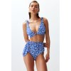 Trendyol Ethnic Patterned Belted Tied High Waist Hipster Bikini Bottom modrá 40 Trendyol 8683049546849