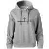 Jesus Saved My Life kríž ekg - Oversized mikina dámská Moon - kratšia + širšia - 2XL ( Tmavosivý melír )