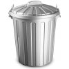 Plastic Forte POPELNICE CITY Kôš na odpad 51 l STRIEBORNÝ s vekom