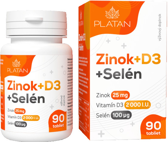 PLATAN Zinok + vitamín D3 + Selén 90 tabliet od 6,36 € - Heureka.sk