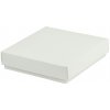 Darčeková krabička dno a veko 100x100x25 mm, bielo/biela