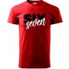 Six seven - písmo - Klasické pánske tričko vyššej gramáže - 3XL ( Červená )