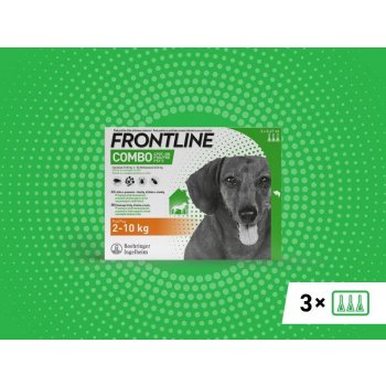 Frontline Combo Spot-On Dog S 2-10 kg 3 x 0,67 ml