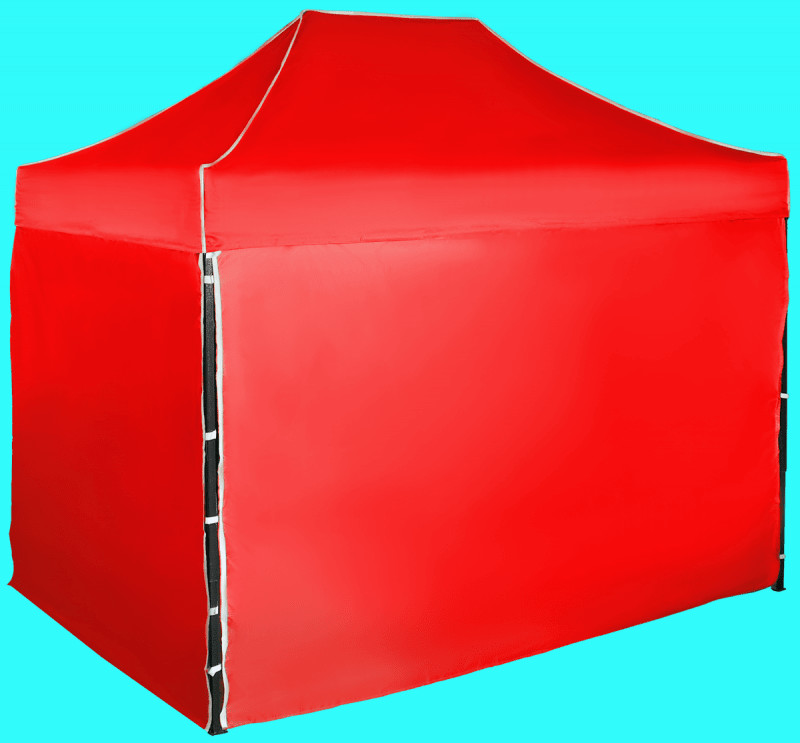 Expodom Párty stan 2x3m - oceľový, Červená, 4 bočné plachty