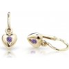 Cutie Jewellery Zlaté detské náušnice C1556-10-X-1 fialová