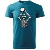 Basketbal kostra - Klasické pánske tričko vyššej gramáže - 3XL ( Tmavý tyrkys )