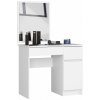 Ak furniture Kozmetický stolík so zrkadlom P-2 II 90x50 cm biely pravý