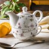 Porcelánový čajový a kávový džbán s šálkou a tanierikom DUO ROMANTIC SAFA BIELY 0,35 l