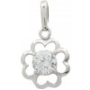 Zlatý prívesok z bieleho zlata so zirkónmi štvorlístok 8103W (585/1000) 0.4 g